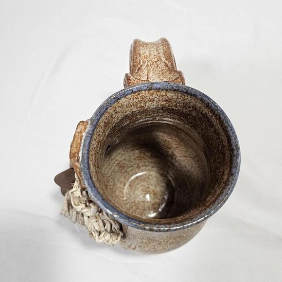 Vtg John Coiner Pottery Patty Graf Initialed Carved Face Mug Unique Quirky - Picture 5 of 8